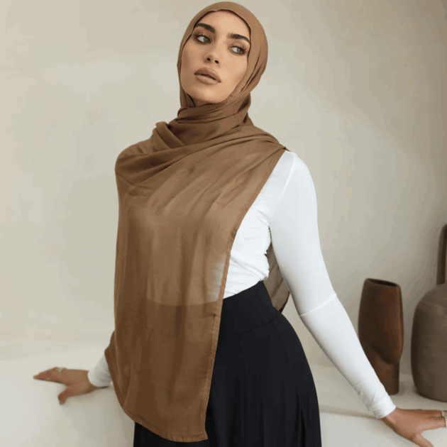 Luxe Double Stitch Hijab - Cinnamon